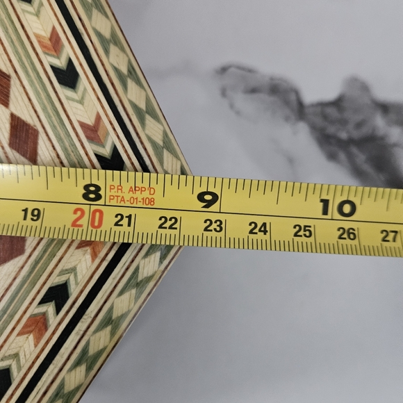 Wooden Mosaic Hexagonal Marquetry Jewelry Box From Spain- NWOT - Picture 7 of 11